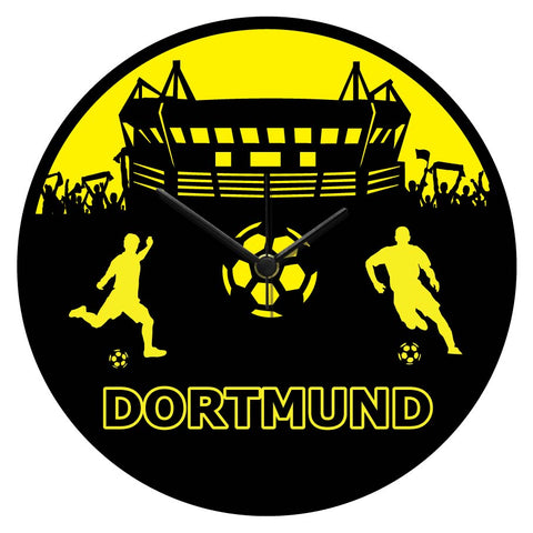 Wanduhr aus Holz Vereinsliebe Dortmund - mit UV Druck