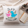 Bedrucktes Kissen mit Spruch Du & Ich wir gehören zusammen