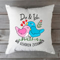 Bedrucktes Kissen mit Spruch Du & Ich wir gehören zusammen