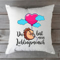 Bedrucktes Kissen mit Spruch Du bist mein Lieblingsmensch