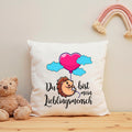 Bedrucktes Kissen mit Spruch Du bist mein Lieblingsmensch