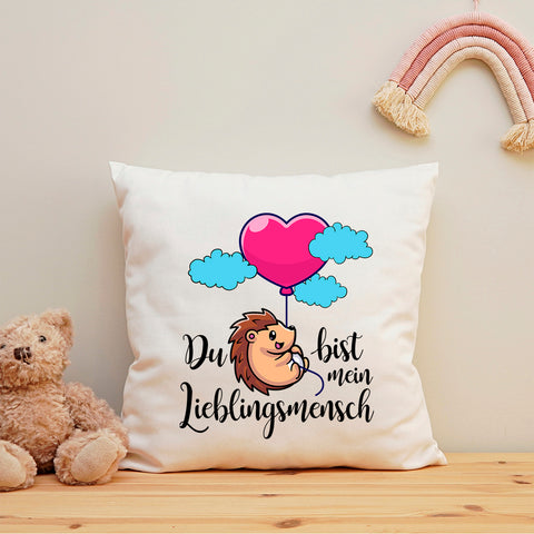 Bedrucktes Kissen mit Spruch Du bist mein Lieblingsmensch