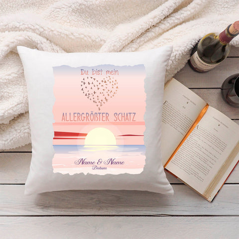 Bedrucktes Kissen mit Motiv "Allergrößter Schatz"