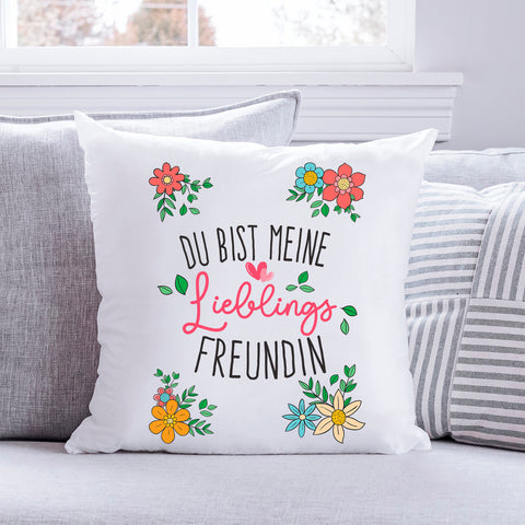 Bedrucktes Kissen mit Spruch Du bist meine Lieblings Freundin