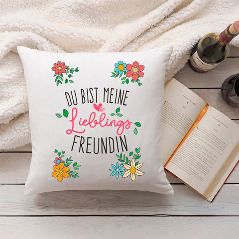 Bedrucktes Kissen mit Spruch Du bist meine Lieblings Freundin