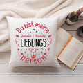 Bedrucktes Kissen mit Motiv Du bist meine Lieblingsperson