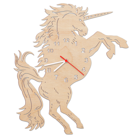 Kinder Wanduhr Einhorn Natur