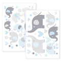 Wandsticker Set Elefanten, Herzen & Kreise