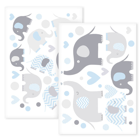 Wandsticker Set Elefanten, Herzen & Kreise