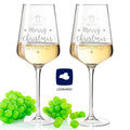 Leonardo Puccini Weißweingläser mit Gravur im "Most wonderful Wine" Design als Set inkl. Holzkiste
