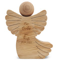 Tischdekoration aus Holz - gravierter Engel - Personalisiert mit Namen & Datum