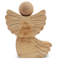 Tischdekoration aus Holz - gravierter Engel - Personalisiert mit Namen & Datum
