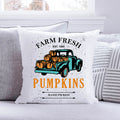 Bedrucktes Kissen mit Spruch Farm fresh pumpkins