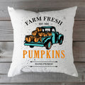 Bedrucktes Kissen mit Spruch Farm fresh pumpkins