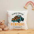 Bedrucktes Kissen mit Spruch Farm fresh pumpkins