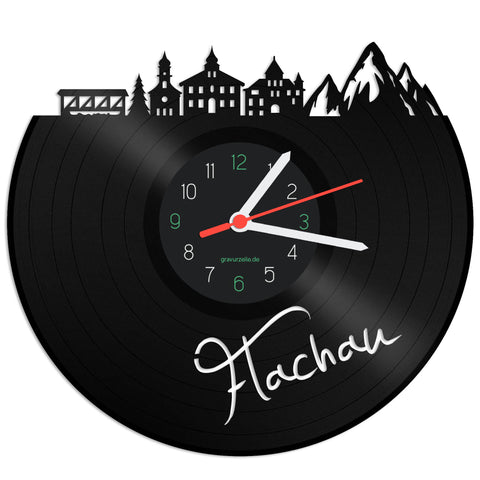 Schallplattenuhr Skyline Flachau