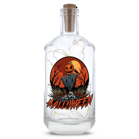 Flaschenlicht mit LED-Lichterkette im Halloween Vogelscheuche V1 UV Design