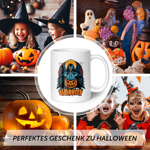 Bedruckte Tasse mit Motiv im Halloween Reaper Design