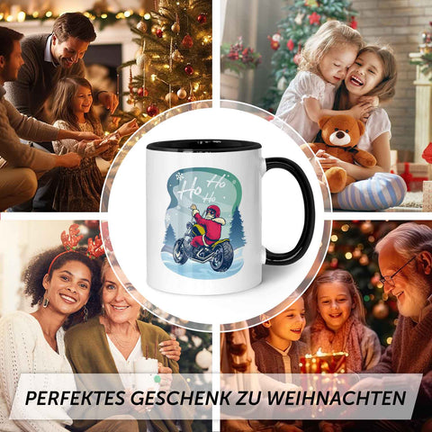 Bedruckte Tasse mit Weihnachtsmotiv im Cool Santa Design