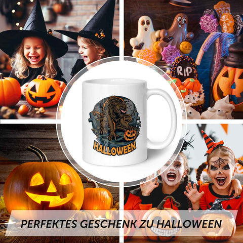 Bedruckte Tasse mit Motiv im Halloween Werwolf Design