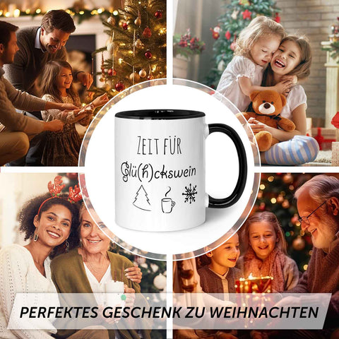 Bedruckte Tasse mit Weihnachtsmotiv - Zeit für Glühckswein