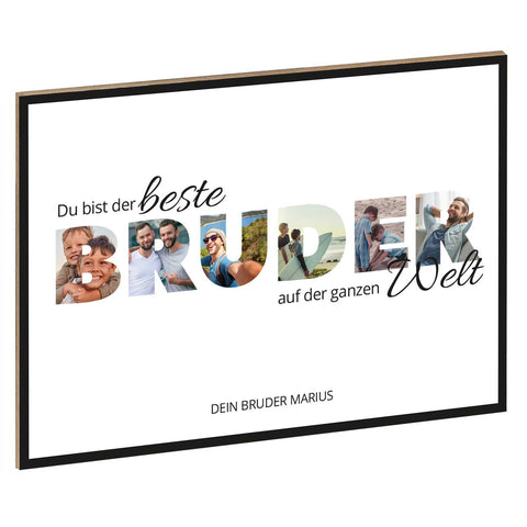 Holzschild mit Foto - Familie - Fotoschriftzug mit Namen zum Selbstgestalten