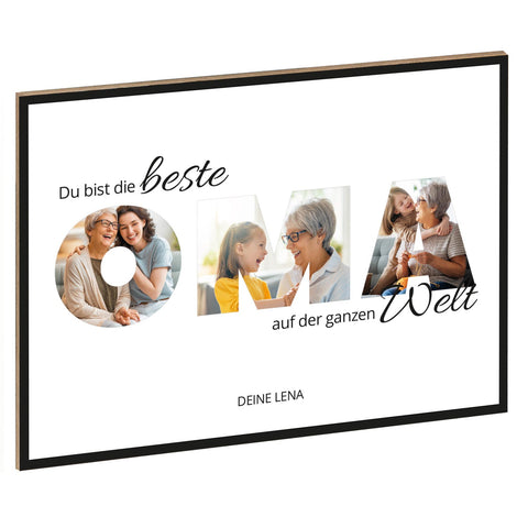 Holzschild mit Foto - Familie - Fotoschriftzug mit Namen zum Selbstgestalten