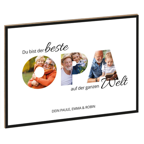 Holzschild mit Foto - Familie - Fotoschriftzug mit Namen zum Selbstgestalten