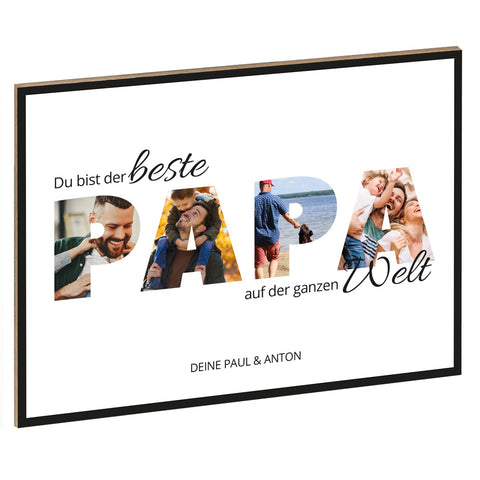 Holzschild mit Foto - Familie - Fotoschriftzug mit Namen zum Selbstgestalten