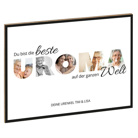 Holzschild mit Foto - Familie - Fotoschriftzug mit Namen zum Selbstgestalten