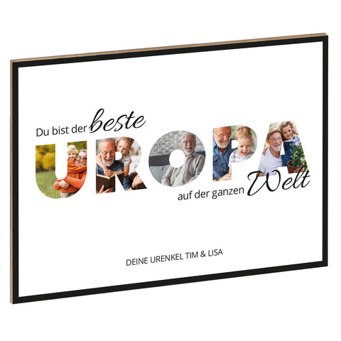 Holzschild mit Foto - Familie - Fotoschriftzug mit Namen zum Selbstgestalten