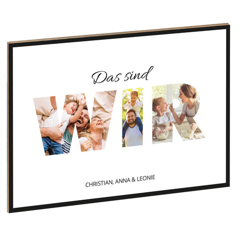 Holzschild mit Foto - Familie - Fotoschriftzug mit Namen zum Selbstgestalten