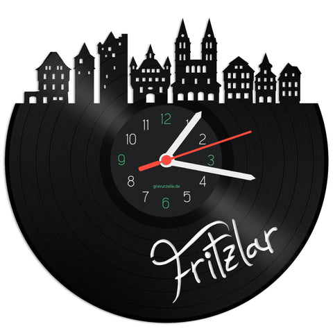 Schallplattenuhr Skyline Fritzlar