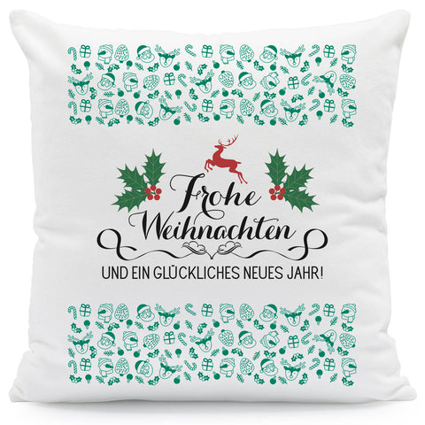 Kissen mit Weihnachtsmotiv - Frohe Weihnachten und neues Jahr - Weihnachtsdeko - Für Sie & Ihn