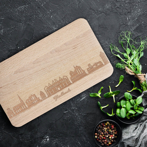 Frühstücksbrettchen Skyline Gladbach
