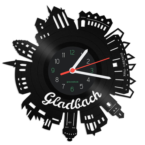 Schallplattenuhr Skyline Gladbach 2017