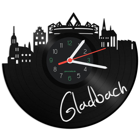 Schallplattenuhr Skyline Gladbach