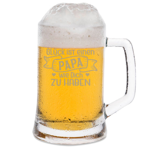 Montana Bierkrug mit Gravur "Glück ist einen Papa wie Dich zu haben" V2