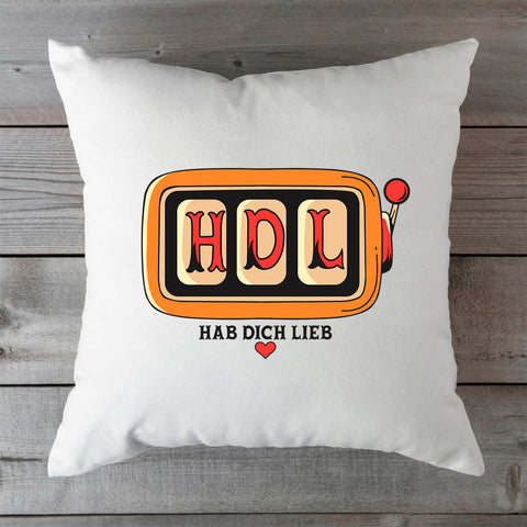 Bedrucktes Kissen mit Spruch HAB DICH LIEB