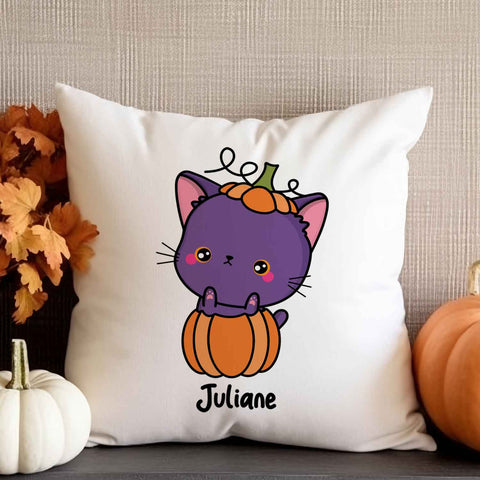 Bedrucktes Kissen mit Motiv Halloween Tiere