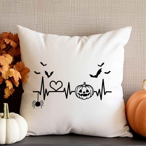 Bedrucktes Kissen mit Motiv Pumpkin Heartbeat