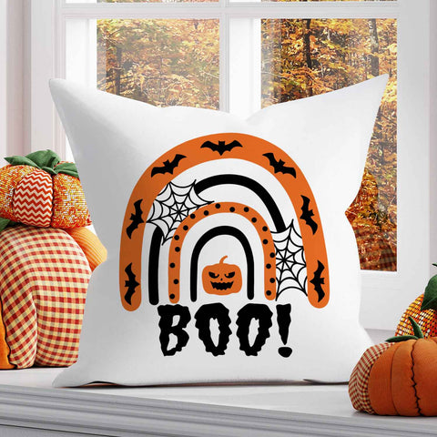 Bedrucktes Kissen mit Motiv Halloween Regenbogen