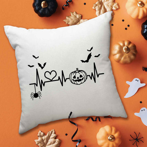 Bedrucktes Kissen mit Motiv Pumpkin Heartbeat