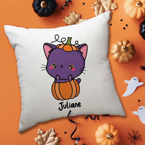 Bedrucktes Kissen mit Motiv Halloween Tiere