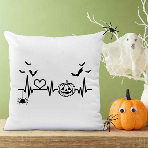 Bedrucktes Kissen mit Motiv Pumpkin Heartbeat