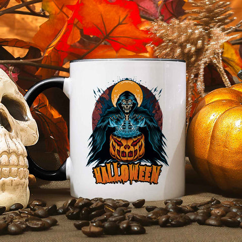 Bedruckte Tasse mit Motiv im Halloween Reaper Design
