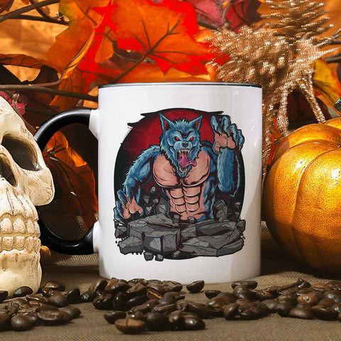 Bedruckte Tasse mit Motiv im Halloween Werwolf Design