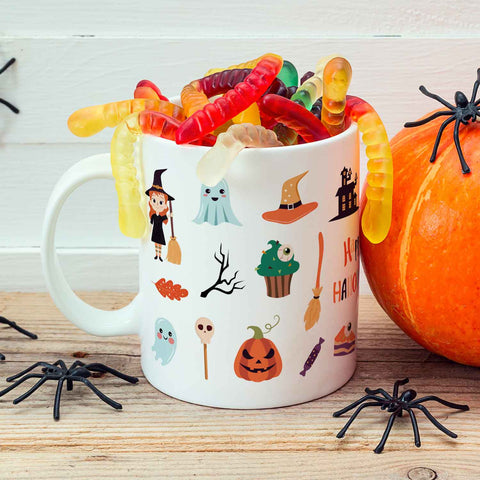Bedruckte Tasse im Halloween Motive Design
