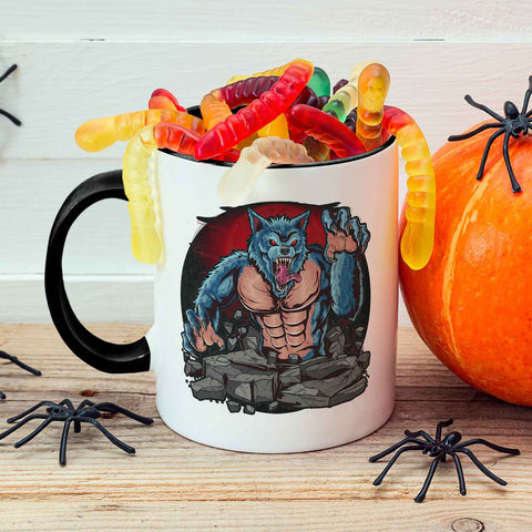 Bedruckte Tasse mit Motiv im Halloween Werwolf Design