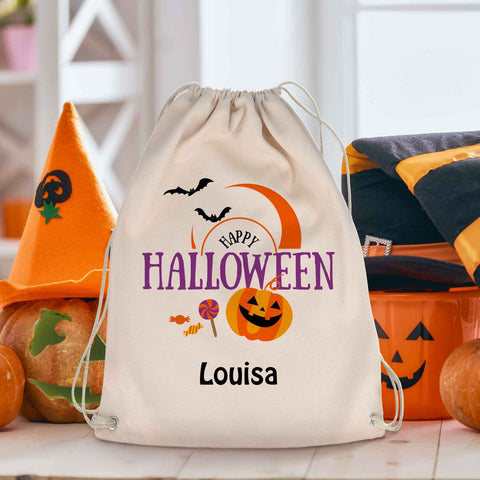 Bedruckter Turnbeutel für Kinder im Happy Halloween Design